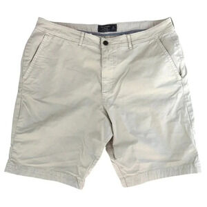 Abercrombie & Fitch || Men's Flat Front Chino Khaki Shorts Tan Flat Front Sz 36